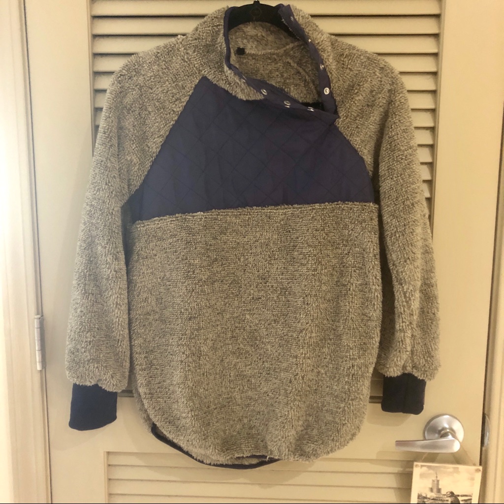 Fuzzy Pullover With Snaps
